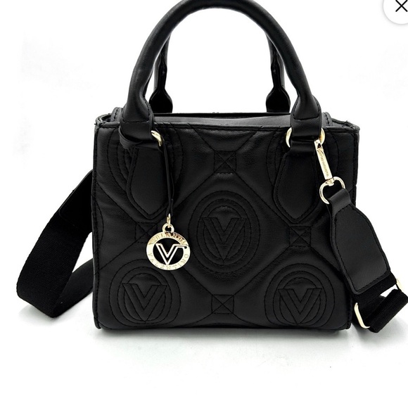 Valentino Orlandi Handbags - Valentino Orlandi Quilted Black Vegan Leather Satchel / Crossbody – NWT